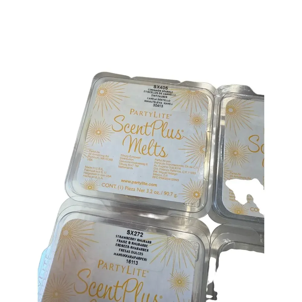 Partylite Scent Plus Melts 4 packs Greener Grass Stawberry cinnamon
